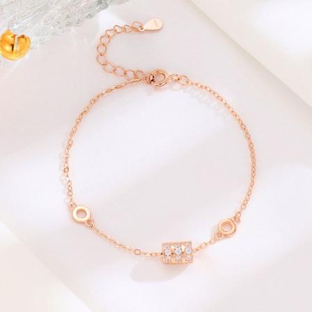 S925 sterlingsølv armbånd til kvinder med lille talje Rose gold