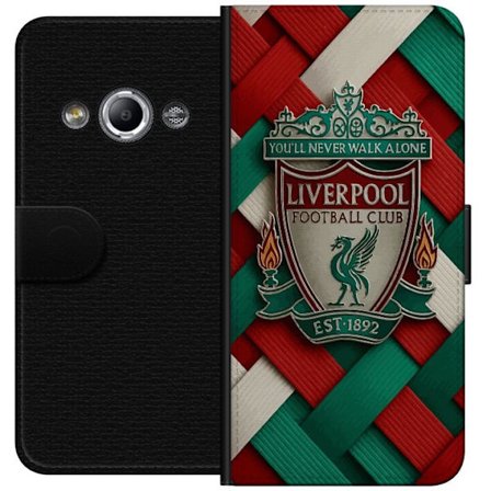 Yhteensopiva Lompakkokotelo Samsung Galaxy Xcover 3 Liverpool Football Clubin tunnus, jossa You'll Never Walk Alone voimakkaassa graafisessa suunnitte
