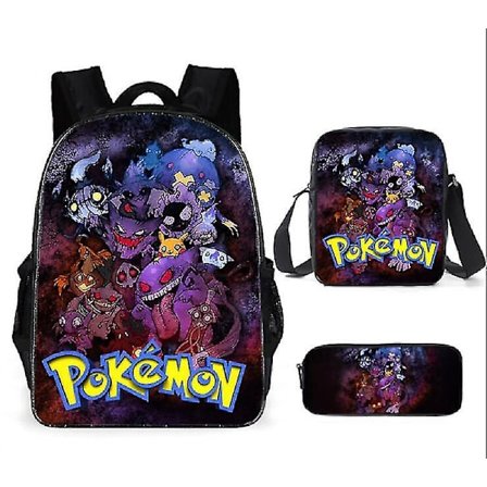 Pocket Pikachu 3-delat Set Skolväska Ryggsäck
