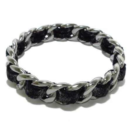 Chanel Vintage Pre-owned Metal Bangle , Zwart , unisex , Maat: ONE Size Vintage Sieraden