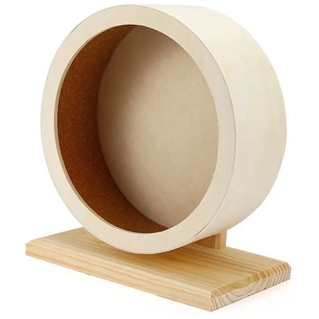 Hamsterhjul (materiale: tre - korkbelegg - lukket løpebane - sklisikker)