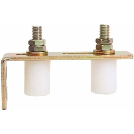 Justerbar nylon dubbelrulle rullstöd L bakre stolpe stöd för skjutdörrar(14.56cm)