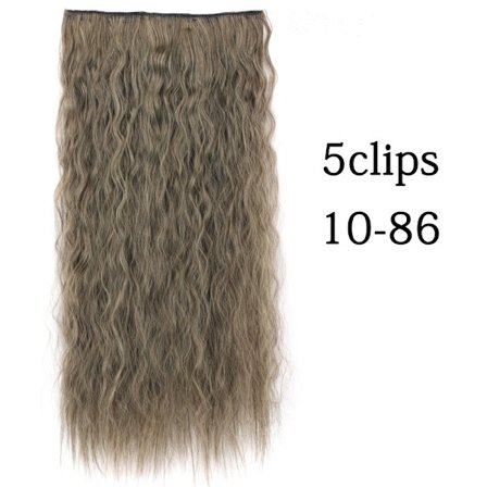 Syntetisk 22 32 tum 5 Clips Hårförlängning Värmebeständig falska hårstycken Långa vågiga frisyrer Clip In Hair Extensions