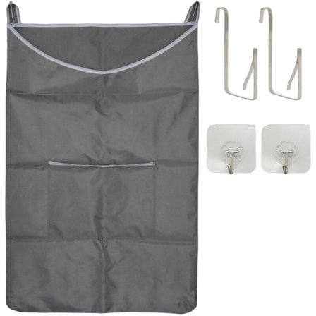 Dörrhängande tvättkorg, platsbesparande hängande tvättkorg med krokar och självhäftande krokar, tvätt över dörren