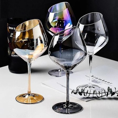 Nordisk rødvin champagneglass blyfritt glass 570ml - Kreativ design Grå 570ml