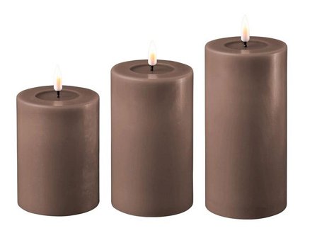 Deluxe Homeart Real Flame Led-lys Mokka_7.5x10cm