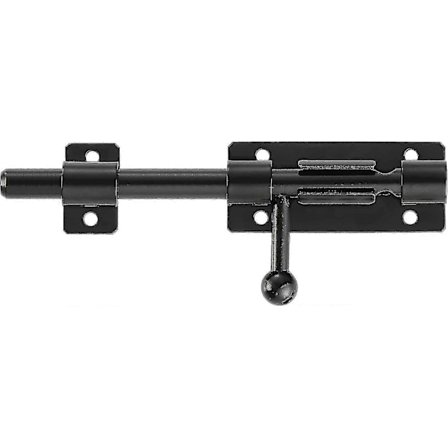 Kraftig skydeportslås, sikkerhedsdørlås med hængelåshul, 304 rustfrit stål mat sort, 6 tommer 160 mm længde, 14 mm dia. (8 tommer (200 mm)