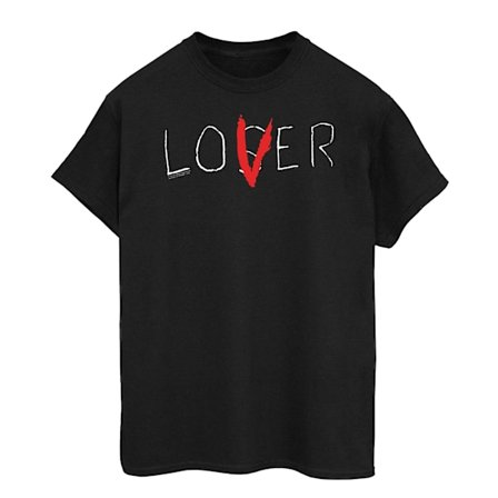 It Womens/Ladies Loser Lover Bomull Boyfriend T-Shirt L Svart