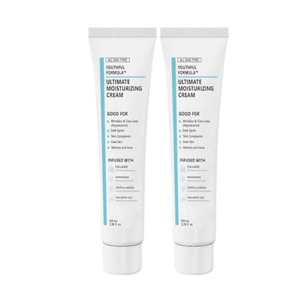 Youthful Ultimate Fuktighetskrem | Centella Asiatica, Niacinamid, Hyaluronsyre, Kollagen | Rynker, Fine Linjer, Mørke Flekker, Tørr Hud, Rødhet