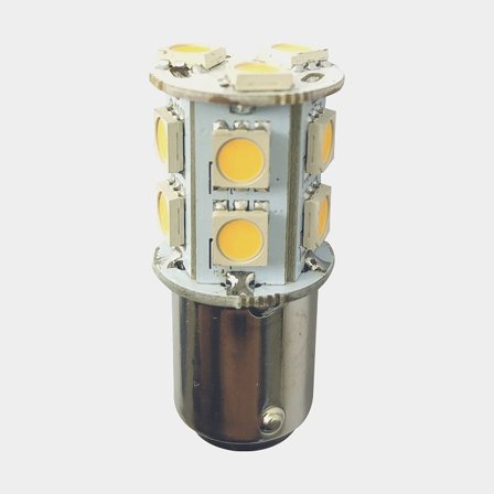 Lâmpada LED 1852-Marine, 10 - 36 V DC, 1.8 W, Ø19 x 43 mm, BA15D, com luz branca quente, embalagem com 2 unidades