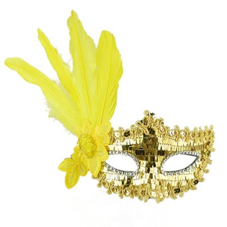 Mardi Gras Mask, Feather Eye Mask för Halloween