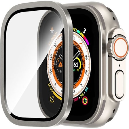 2 yhteensopivaa Apple Watch Ultra 2 -näytönsuojaa 49 mm [koko näytön suojus], titaanikehys