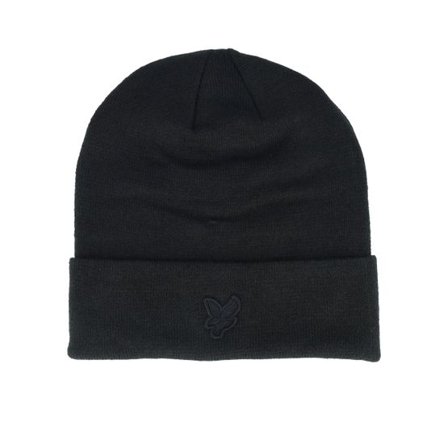 Lyle & Scott - Svart cuff Beanie - Tonal Eagle Beanie Jet Black Cuff @ Hatstore