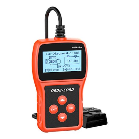 MS309PRO OBD -diagnostiikkatyökalu, akun testaus, auton vikakoodinlukija, autotesteri OBD
