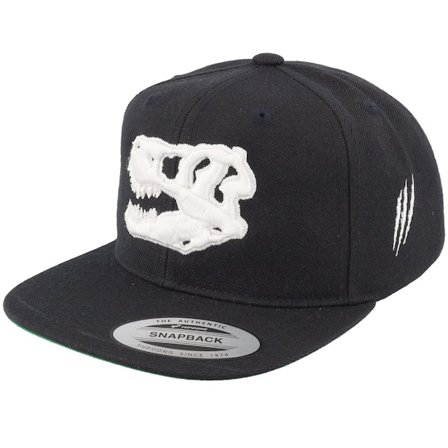 Kinder Kiddo Cap - Schwarz snapback Cap - Kinder 3d White Dinosaur Skull Black Snapback @ Hatstore