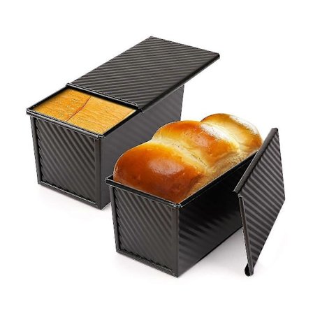 Limpform 2-pack, non-stick brödform med lock, brödrostlåda i kolstål med lock för bakning