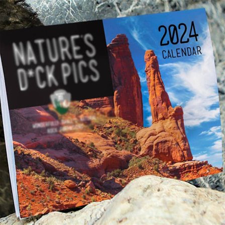 Natures Dick Pics 2024 Kalender, vægkalender 2024, sjov vægkunst, gag humor gave, spøg og skæmt kalender til hvid elefant gave