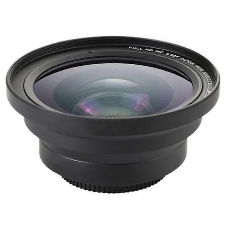 37mm Makro + 72mm Vidvinkelobjektiv 0.39X Full HD til 4K Videokamera sort