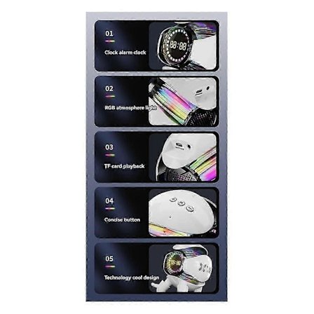 Smart Robot Bluetooth Högtalare Portabel Stereo Väckarklocka Ai Interaktiva Leksaker Trådlöst Ljud Tf Kort Fm Radio,b