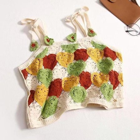 Stickad väst Toppar Cropped Top GRÖN BIG BIG