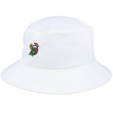 Iconic - Vit bucket Hatt - Summer Pina Coco Nut Drink White Bucket @ Hatstore