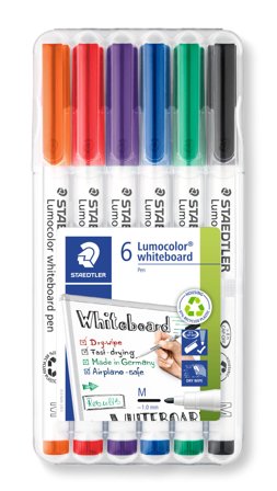 Staedtler Whiteboard merkepenn Lumocolor rund 1mm ass (6)