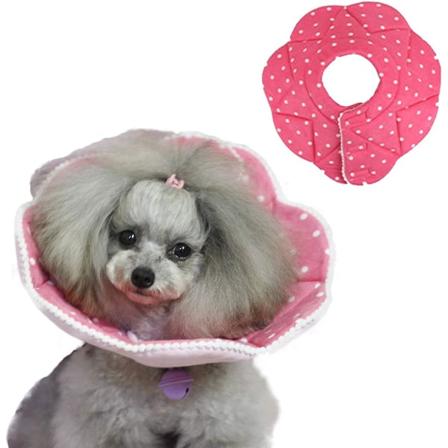 Hundehalsbånd, seler og snore, Anti-bid halstørklæde til kæledyr, pink i kronbladstil (XL: halsomkreds 29-35 cm)