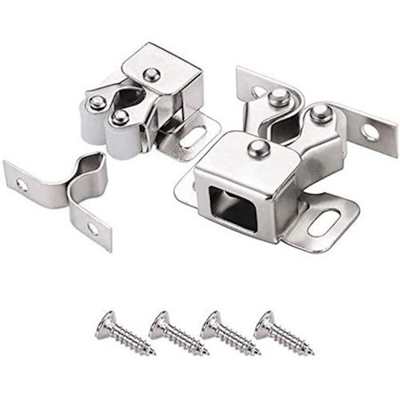 8 stk. dørlukkere, polerede sølvlukkere til døre, skabe