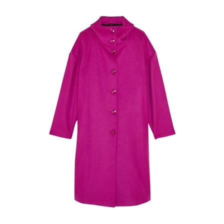 Patrizia Pepe, Single-Breasted Coats Fioletowy, Kobieta, Rozmiar: S