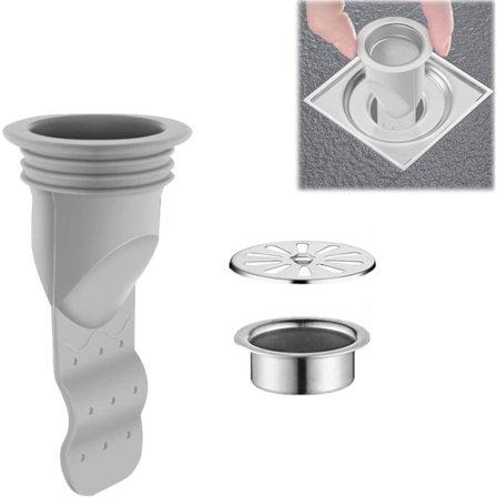 (M Grå) Silikone Gulvafløb Tilbagestrømningsventil Justerbar Vask