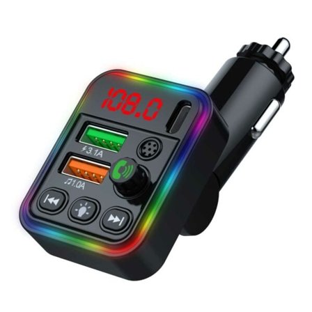 Bluetooth FM-lähetin autolaturi USB-C RGB