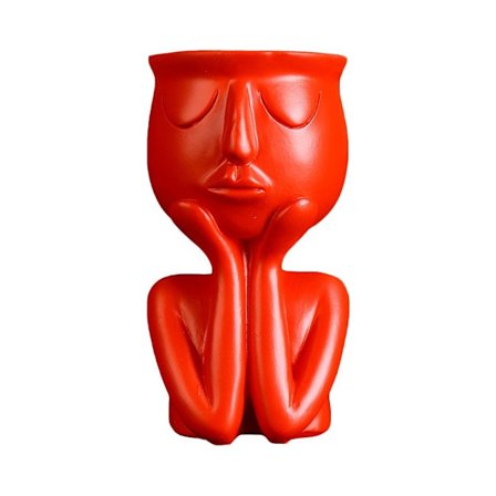 Cactus Planter Muotokuva Veistos Kukkaruukku PUNAINEN 1 1