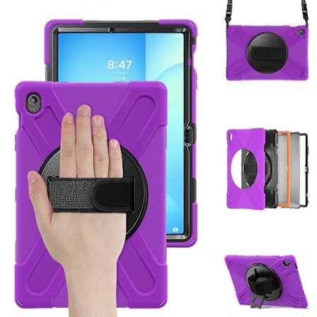 Robust, hårt skal med roterande stativ för Samsung Galaxy Tab S10 FE+ surfplatta