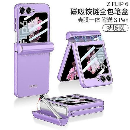 Magnetiskt skyddsfodral med gångjärn för Samsung Galaxy Z Flip 6 med S Pen