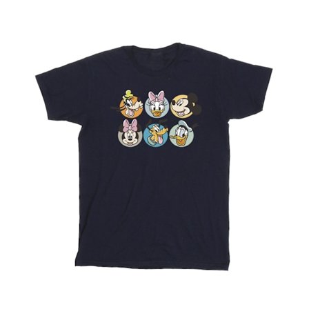 Disney Herr Mickey Mouse Och Vänner Ansikten T-Shirt XL Marinblå