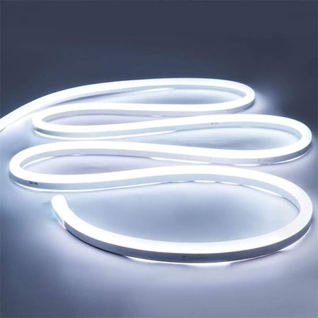 Neon LED-remsa 5M, DC 12V Vit 6000K LED-ljusremsa Flexibel Vattentät IP65 LED Neon Repljus för Sovrum Kök Inomhus Utomhus