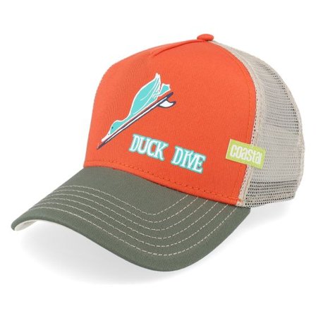 Coastal - Orange trucker Keps - Hft Duck Dive Off White/Orange/Grey A-Frame Trucker @ Hatstore