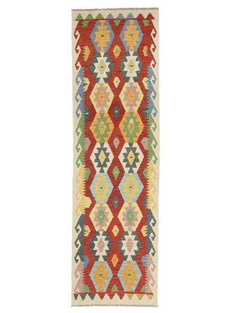 Mały Kilim Afgan Old Style Dywan 86X287 Wełna