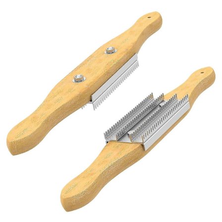 Polerskive Rive 15 tommer Robust Polerskive Rive med Ekstra Ståltand Holdbar Polerrive med Træhåndtag Fjerner og Renser Polermidler