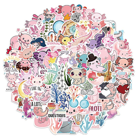 100 stk Cute Animal Axolotl Graffiti Stickers Tegneserie Decals Børn Laptop Sticker