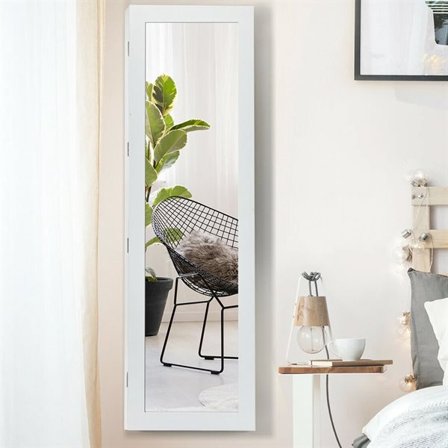 Smykkeskap med speil for vegg- eller dørmontering - 106x30cm