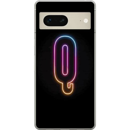 Kompatibel Mobilcover til Google Google Pixel 7 Minimalistisk neonbogstav Q i lyse farver mod mørk baggrund