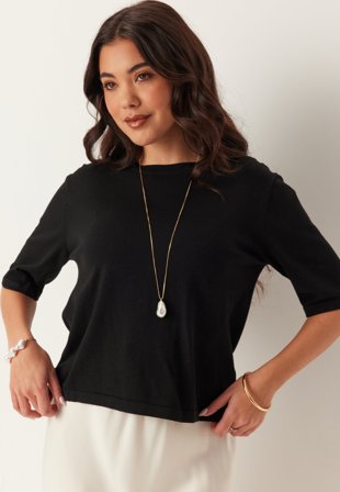 VILA-Vimalu O-neck 2/4 KNIT TOP-M