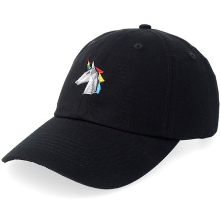 Origami - Black - unconstructed - Cap - Origami Unicorn Head Black Dad Cap - Hatstore