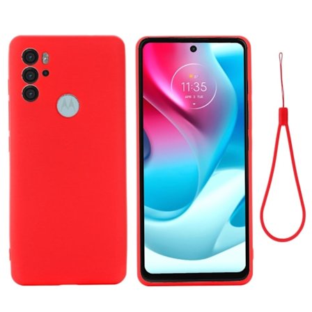 Matte Liquid Silikone Cover til Motorola Moto G60s - Rød