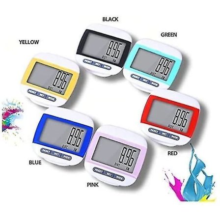 1x Step Pedometer Stor LCD-skjerm Gåavstand Kaloriteller Klips