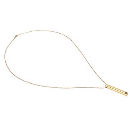 Mindful Breathing Halskæde Rustfrit Stål Reducerer Stress Bærbar Angst Fløjte Halskæde til Kvinder og Mænd Guld