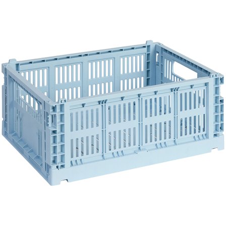 HAY Colour Crate Medium oppbevaringsboks, soft blue' - 'Lyseblå