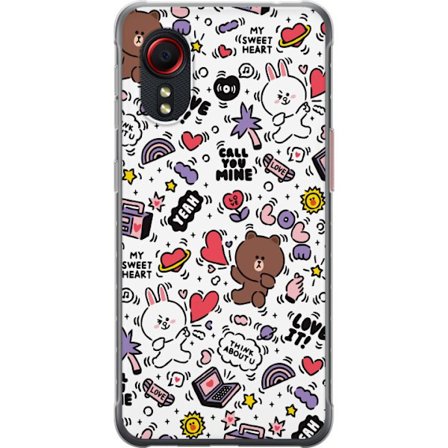 Yhteensopiva Puhelinkuori Samsung Samsung Galaxy Xcover 5 Söpö kawaii kuvio kuvaus karhu pupu sydämet ja rakkausteema värikäs piirretty suunnitte