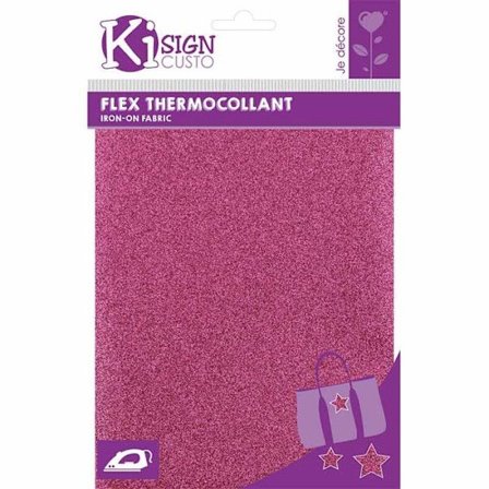 Kimalteleva kuumaliimakangas Vaaleanpunainen